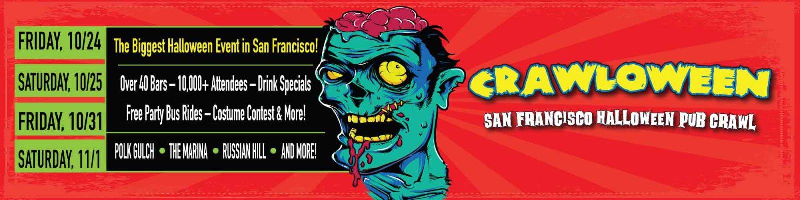 Crawloween 2025 Halloween Pub Crawl Banner